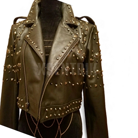 NASTY GAL "BLACK BULL HEATHER IN LEATHER" MOTO - Picture 10 of 13
